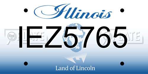 IEZ5765 Illinois License Plate