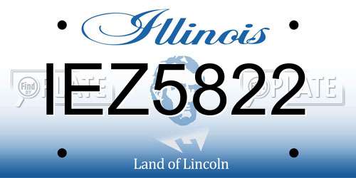 IEZ5822 Illinois License Plate