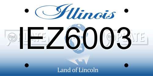 IEZ6003 Illinois License Plate