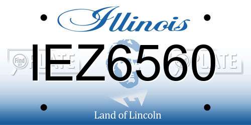 IEZ6560 Illinois License Plate