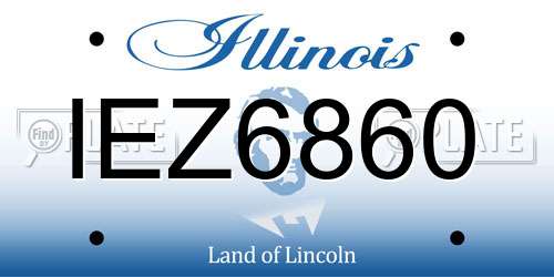 IEZ6860 Illinois License Plate
