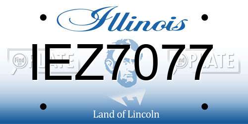 IEZ7077 Illinois License Plate