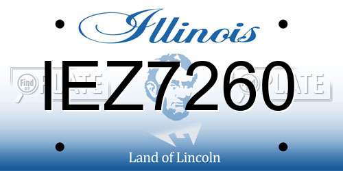 IEZ7260 Illinois License Plate