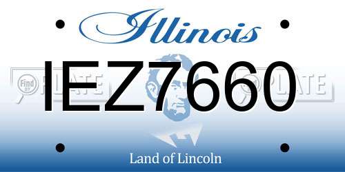 IEZ7660 Illinois License Plate