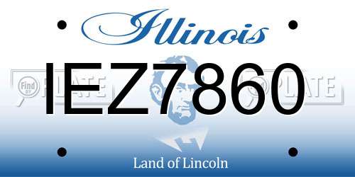IEZ7860 Illinois License Plate