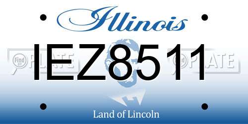 IEZ8511 Illinois License Plate