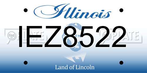 IEZ8522 Illinois License Plate