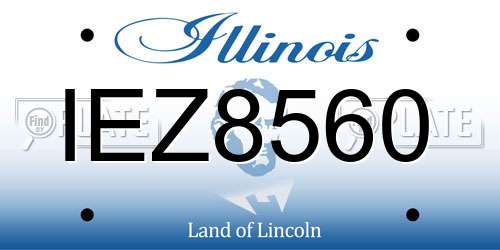 IEZ8560 Illinois License Plate