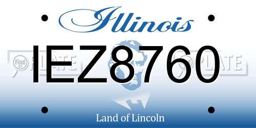 IEZ8760 Illinois License Plate