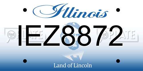 IEZ8872 Illinois License Plate