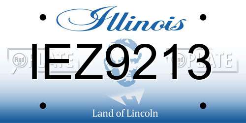 IEZ9213 Illinois License Plate