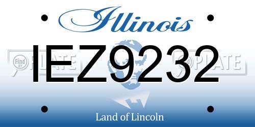 IEZ9232 Illinois License Plate
