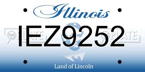 IEZ9252 Illinois License Plate