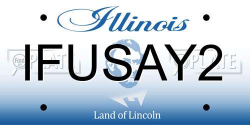 IFUSAY2 Illinois License Plate