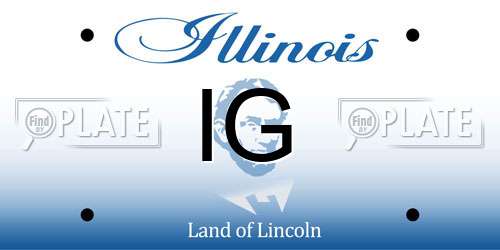 IG Illinois License Plate