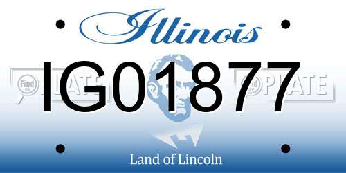IG01877 Illinois License Plate