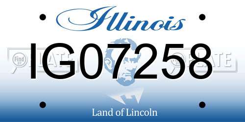 IG07258 Illinois License Plate
