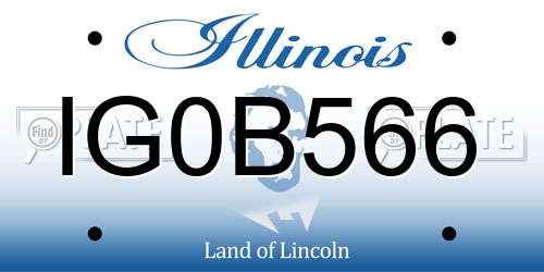 IG0B566 Illinois License Plate