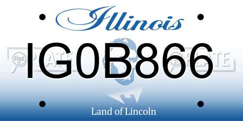 IG0B866 Illinois License Plate