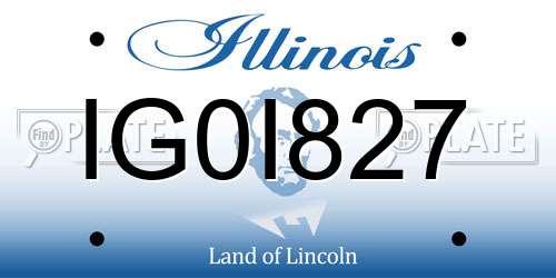 IG0I827 Illinois License Plate