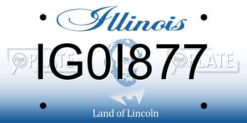 IG0I877 Illinois License Plate
