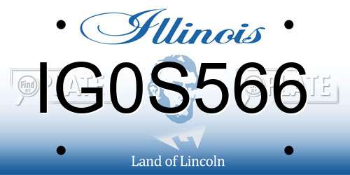 IG0S566 Illinois License Plate