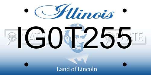 IG0T255 Illinois License Plate