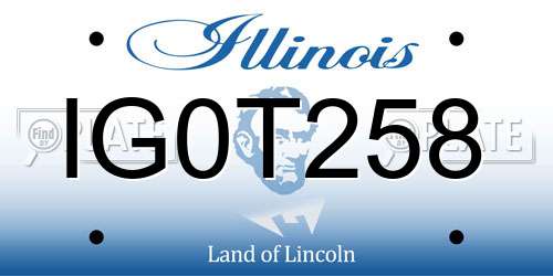 IG0T258 Illinois License Plate