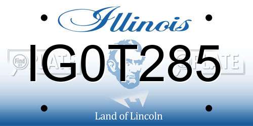 IG0T285 Illinois License Plate
