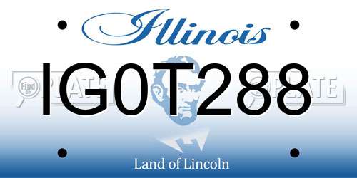 IG0T288 Illinois License Plate