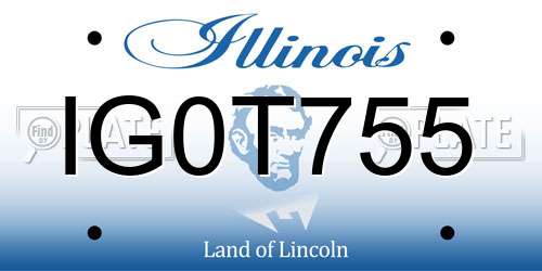 IG0T755 Illinois License Plate