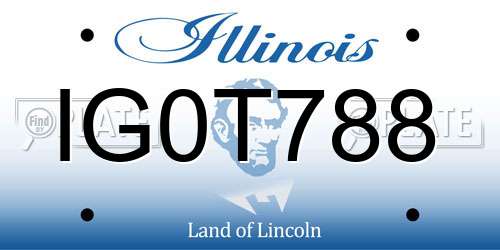 IG0T788 Illinois License Plate
