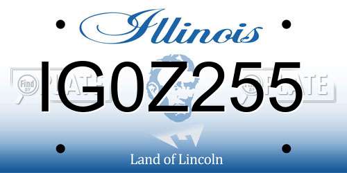 IG0Z255 Illinois License Plate