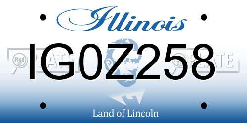 IG0Z258 Illinois License Plate