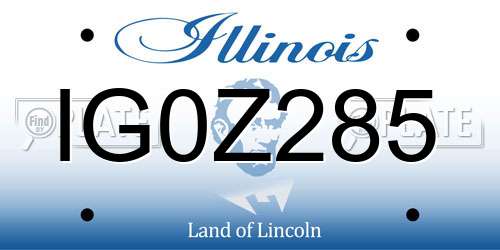 IG0Z285 Illinois License Plate