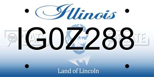 IG0Z288 Illinois License Plate