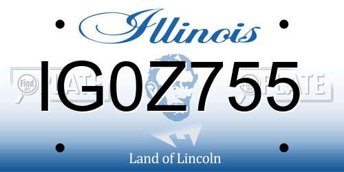 IG0Z755 Illinois License Plate