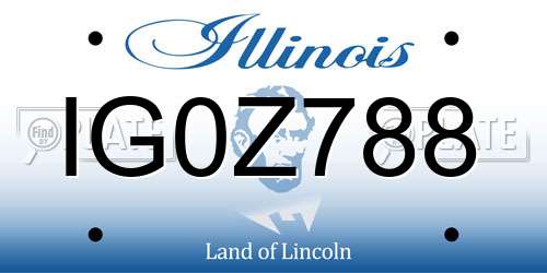 IG0Z788 Illinois License Plate