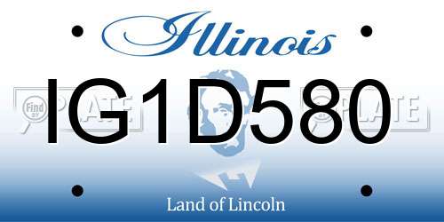 IG1D580 Illinois License Plate
