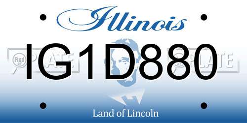 IG1D880 Illinois License Plate