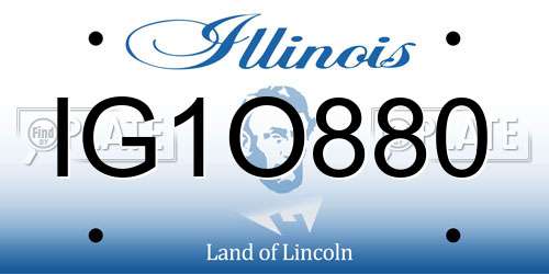IG1O880 Illinois License Plate