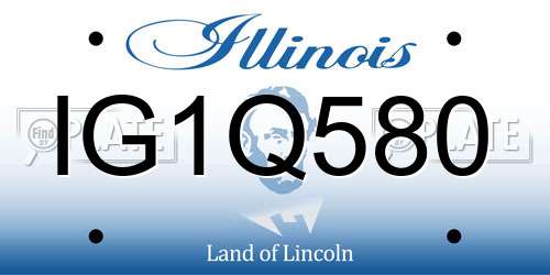 IG1Q580 Illinois License Plate