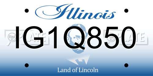 IG1Q850 Illinois License Plate