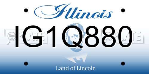 IG1Q880 Illinois License Plate