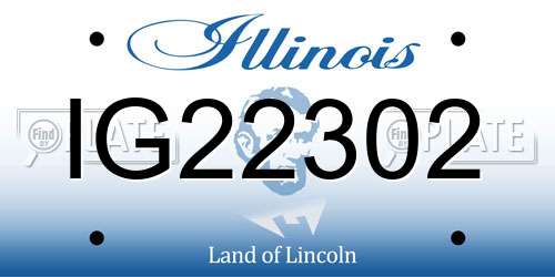 IG22302 Illinois License Plate