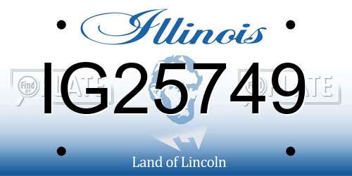 IG25749 Illinois License Plate
