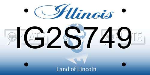 IG2S749 Illinois License Plate