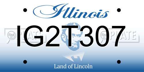 IG2T307 Illinois License Plate