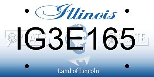 IG3E165 Illinois License Plate