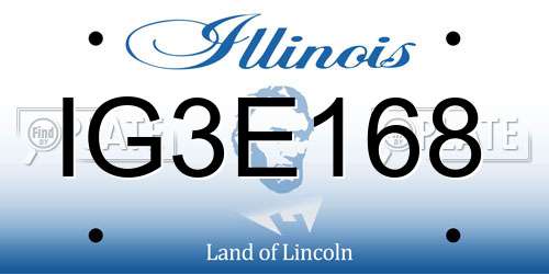 IG3E168 Illinois License Plate